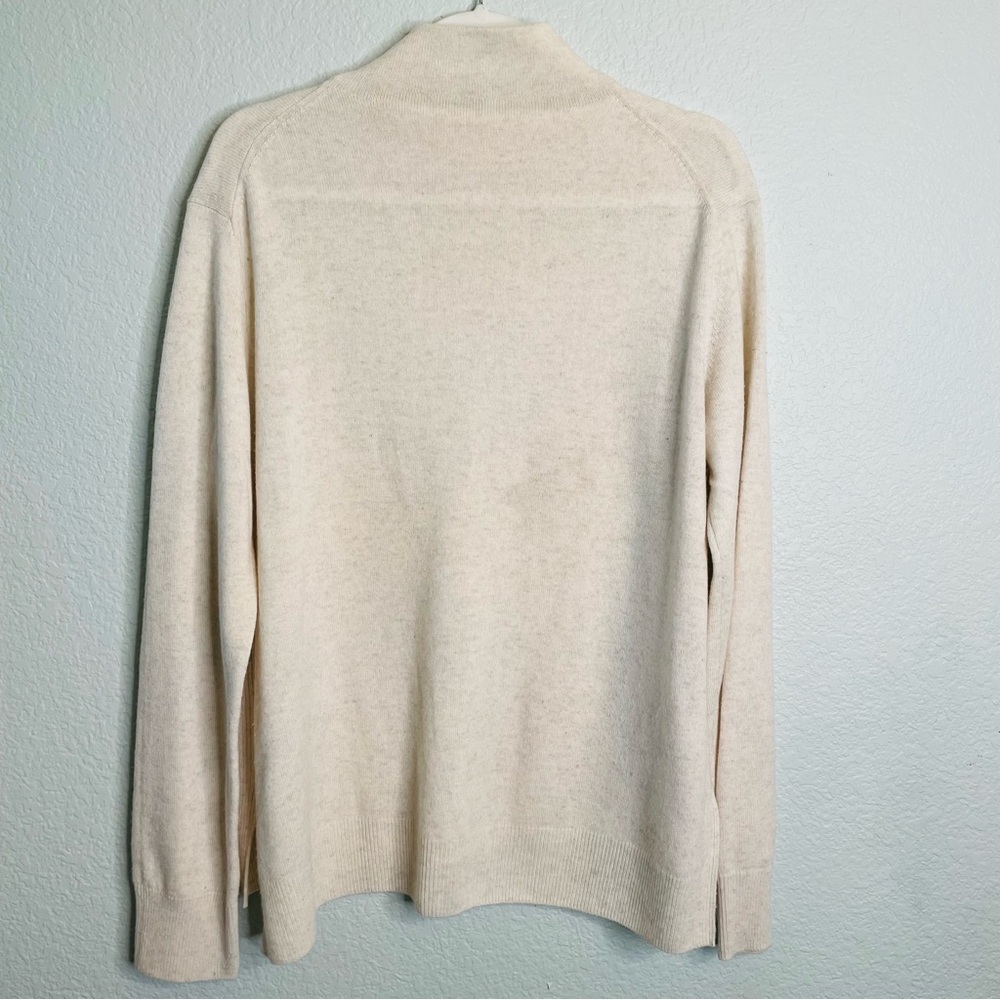 Vince Heather White Wool Cashmere Mock Neck Cozy Neutral Casual Sweater | Large - Picture 4 of 6